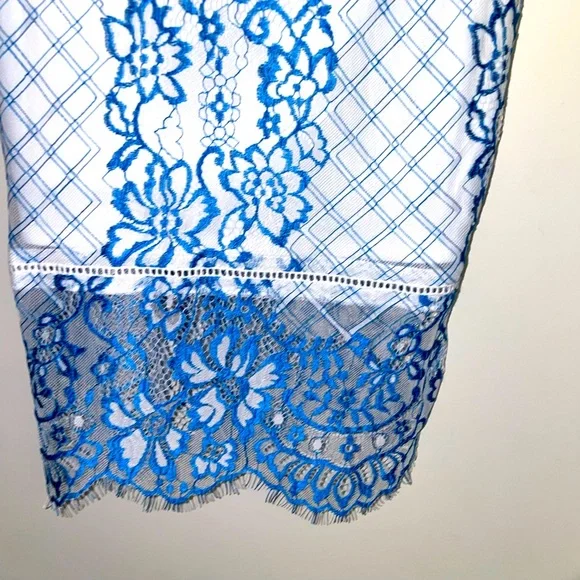 BNWOT GUESS white & blue lace garden dress - Picture 2 of 3